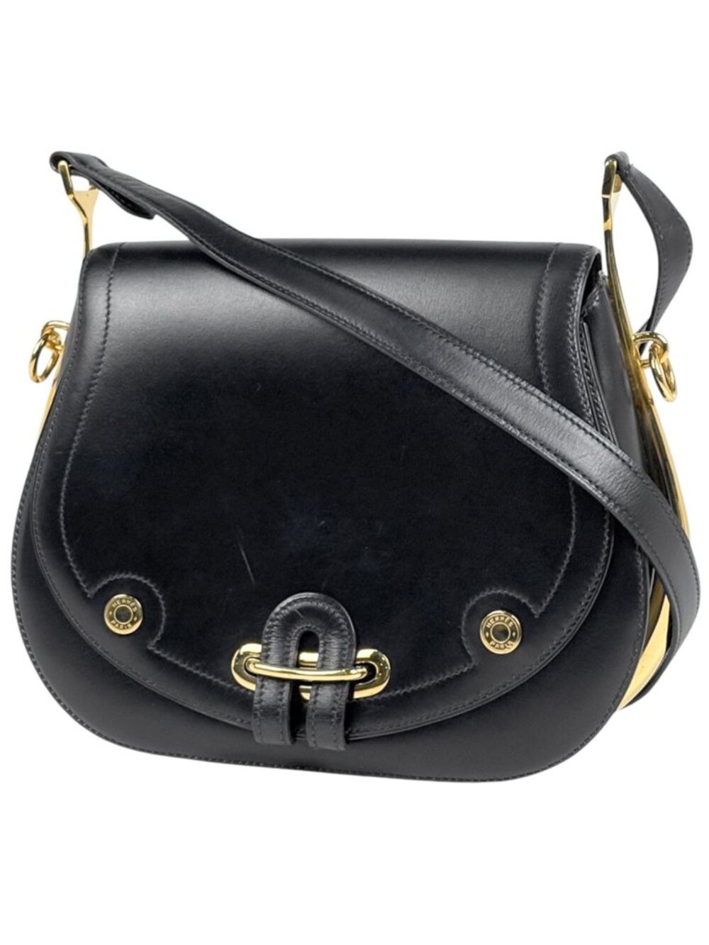Hermes Shoulder Bag Passcode Box Calf Black